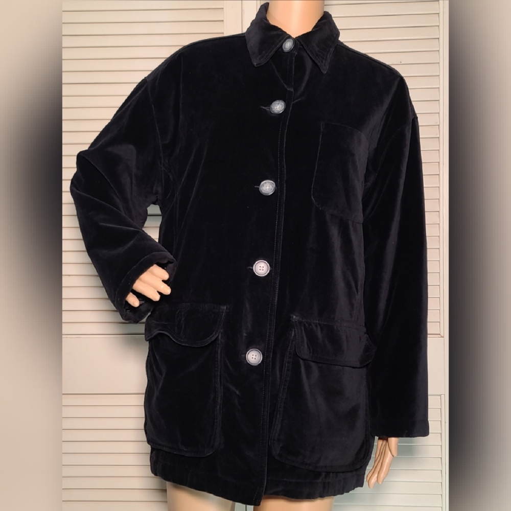 Newport News Black Velvet Cotton Stuffed Lining S
